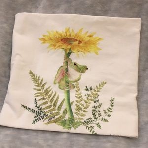 Frog Sunflower Flour Sack Kitchen Towel Cotton, Alices Cottage 24x38” NWT